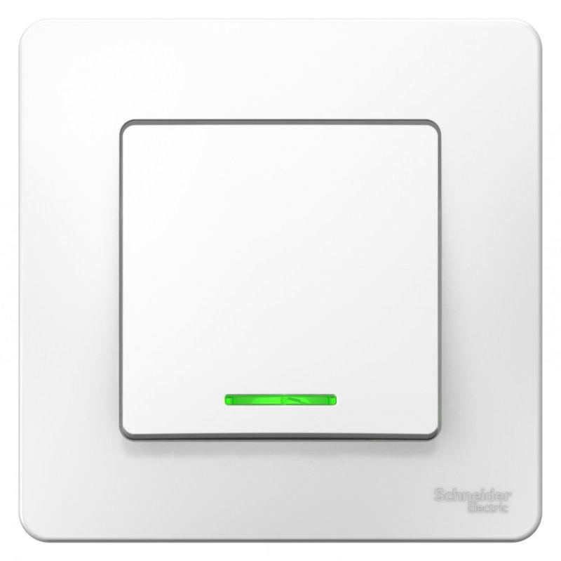 Выключатель 1-кл. СП Blanca 6А IP20 (сх. 1) 250В с подсветкой бел. SE BLNVS006111