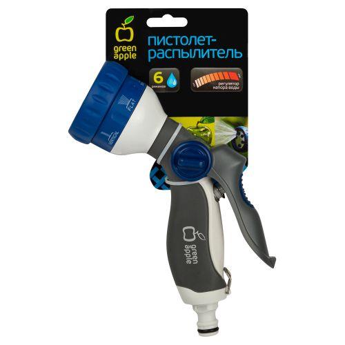 Пистолет-распылитель 6 реж. пластик. (12/48) Green Apple Б0003094
