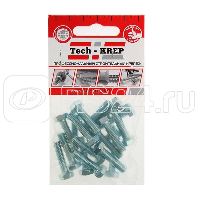 Болт с шестигранной головкой М6х25 DIN 933 класс прочн. 8.8 оцинк. (пакет) (уп.18шт) Tech-Krep/Zitar 102958