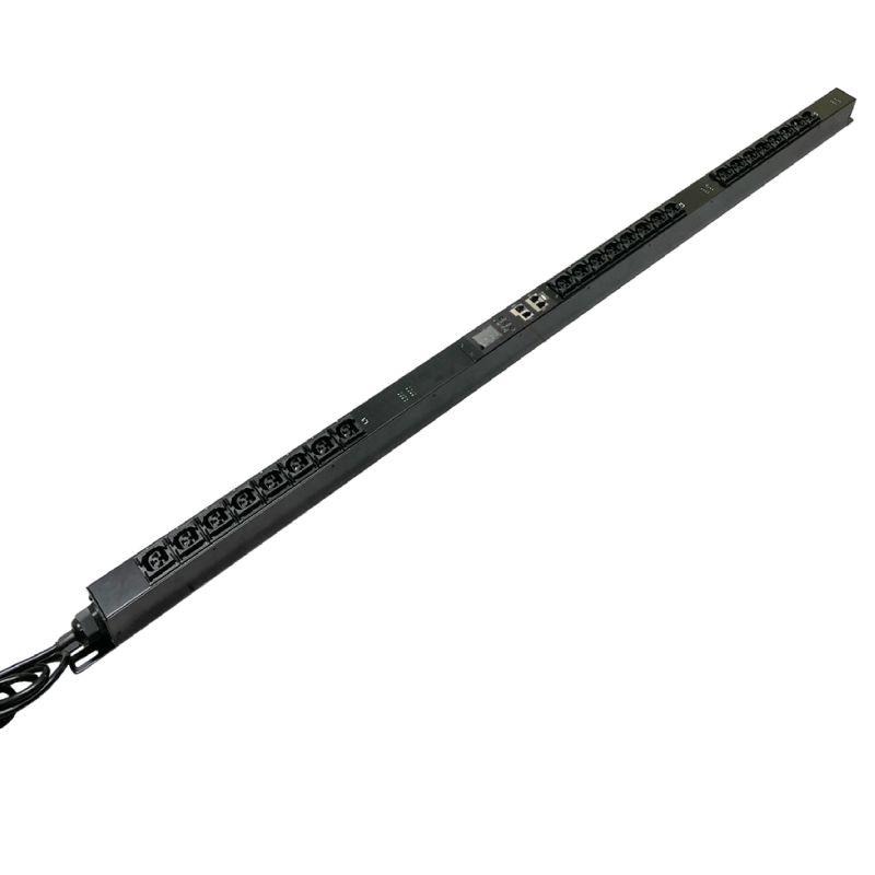 Блок распределения питания 0U 32A с измер. т-ры и влажности воздуха индикацией и мониторингом по каждому банку 16А 1ф вых: 24ХС13/С19 вх: IEC309Х3м вертикал. DKC R5VPT-24C-32A-1