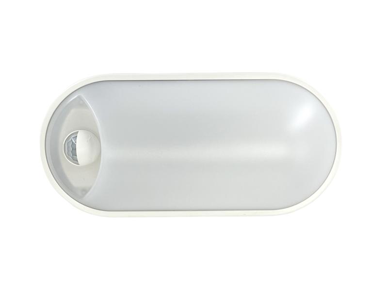 Светильник светодиодный WP 15 C 12W OP 840 W10L22 WH MDM 220х106х60мм 12Вт 4000К IP65 ЖКХ овал. пылевлагозащ. с датчиком движения бел. Русский Свет 15071524500