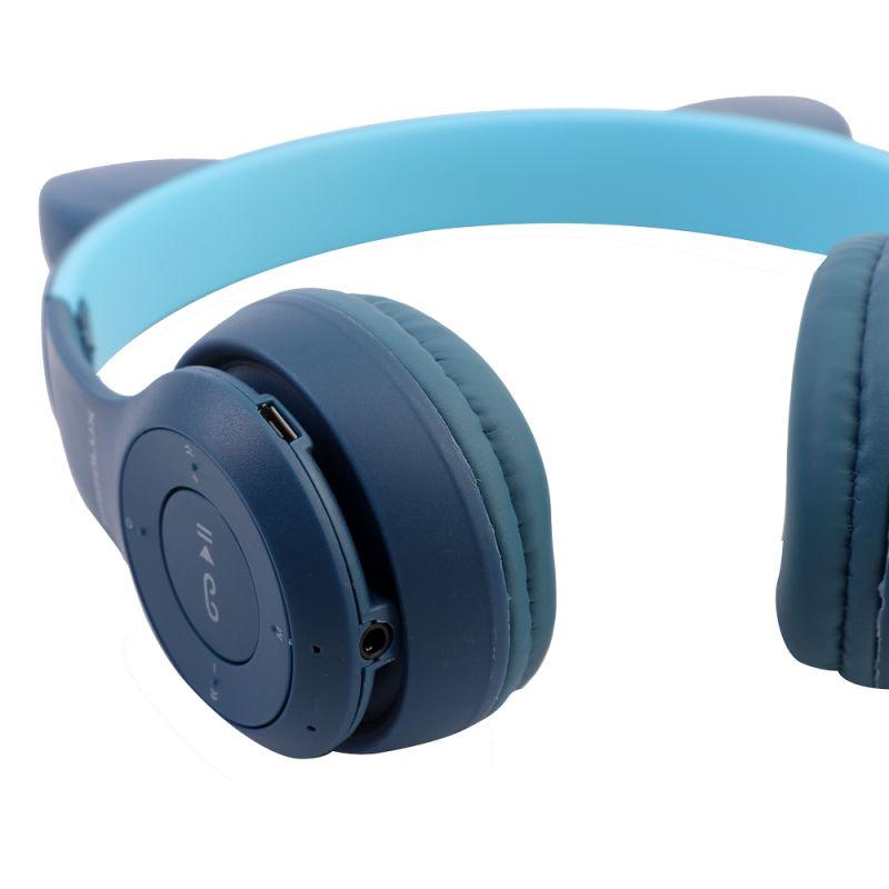 Наушники накладные беспроводные ELX-BTHP02-C06 FM MP3 микрофон ушки син. ERGOLUX 15458