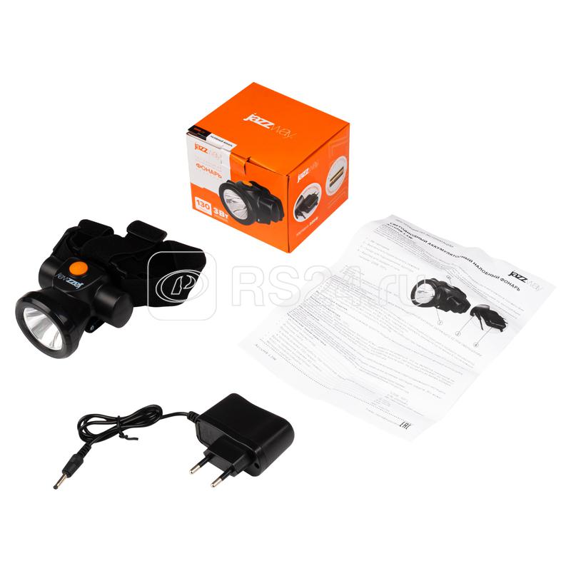 Фонарь аккумуляторный налобный AccuH8-L3W 3Вт IP20 2 режима: яркий 4ч/экономичн. 15ч аккум. 2А.ч регулир. угол наклона JazzWay 5024571