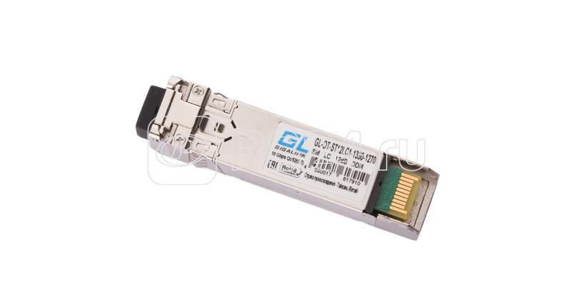 Модуль SFP+WDM 10Гбит/с одно волокно SM LC Tx:1330/Rx:1270нм 12дБ до 20км DDM NIKOMAX GL-OT-ST12LC1-1330-1270