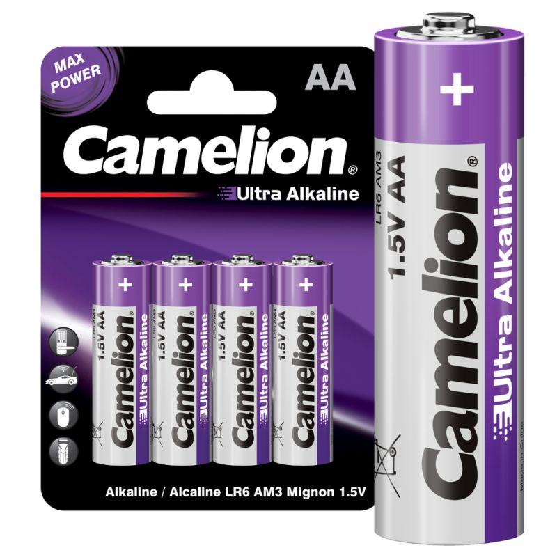 Элемент питания алкалиновый AA/LR6 1.5В Ultra BL-4 (уп.4шт) Camelion 14984