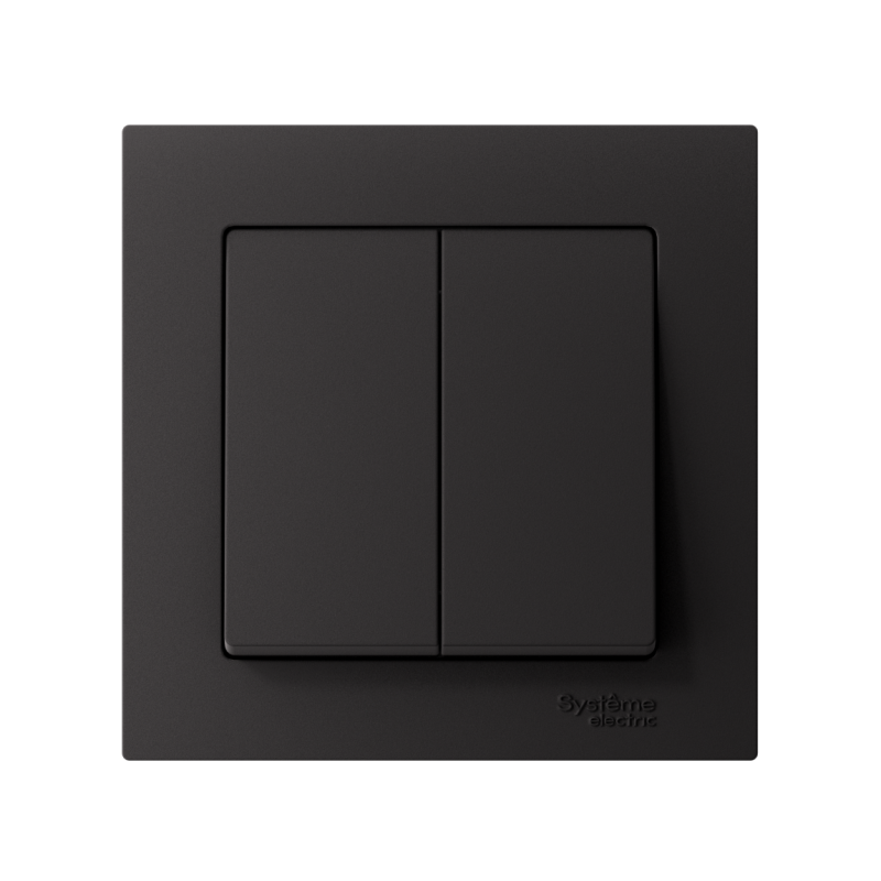 Выключатель 2-кл. СП AtlasDesign 10А IP20 (сх. 5) 10AX в сборе карбон SE ATN001052