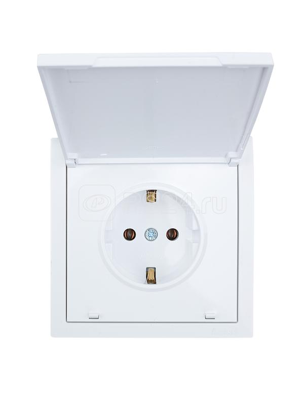 Розетка 1-мест. с/з с крышкой СП ZIMA 16А ПБТ безвинт. зажим бел. LEZARD 704-0288-123BQC