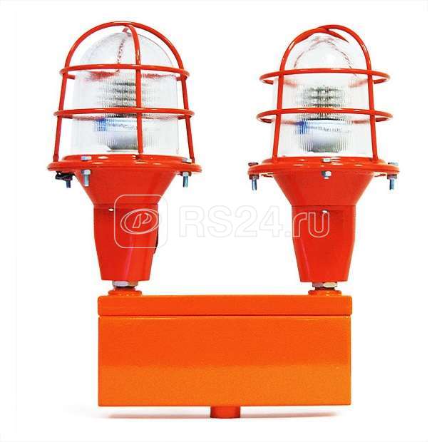 Светильник светодиодный СДЗО-05-2 сдвоенный с лампой "Пермь" 85-240В с решеткой Световод ЗГ.008.01