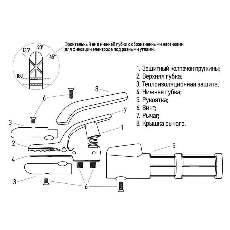 Держатель электрода 500А American type Rexant 16-0854