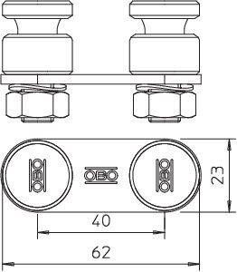 Клемма креп. для проволоки двойн. 5002 N-VA OBO 5304270