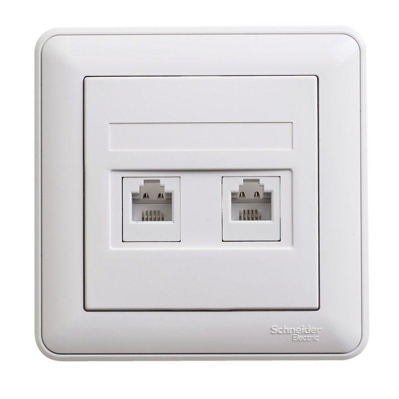 Розетка телефонная 2-м СП W59 RJ11 1А бел. SchE RSI-251TT-18(РСИ-251TT-18)