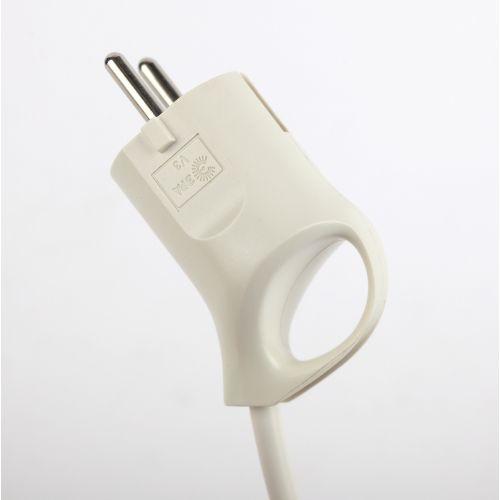 Вилка V3 16А с заземл. с кольцом непрямой ввод (10/200/6000) бел. ЭРА Б0019186