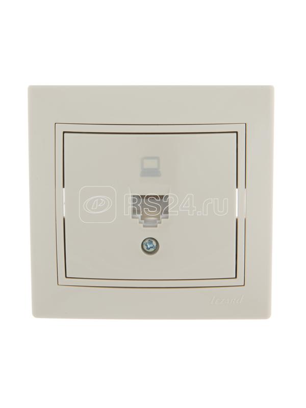 Розетка компьютерная 1-м СП Mira RJ45 крем./крем.. LEZARD 701-0303-139