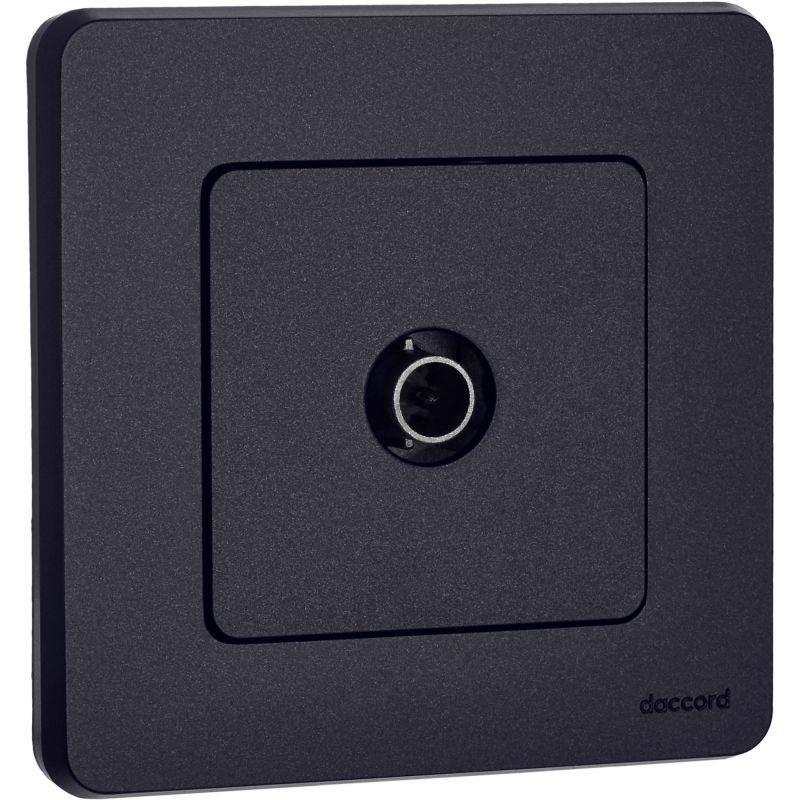 Розетка телевизионная TV Inspiria 2дБ 0-2400мГц с топологией "звезда" механизм антрацит IEK 673853