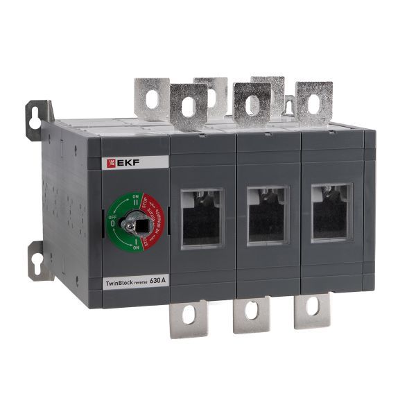 Рубильник 3п 630А реверсивный без рукоятки управления TwinBlock EKF tb-s-630-3p-rev