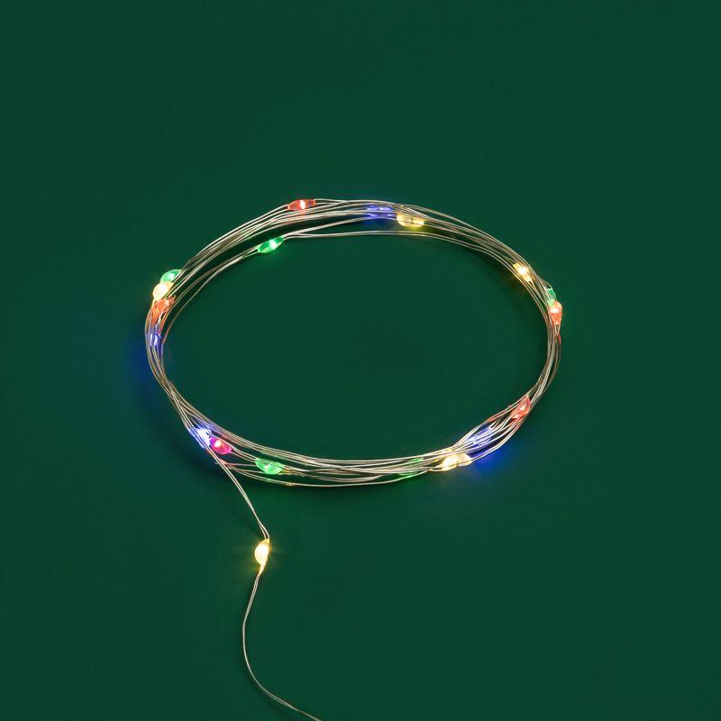 Гирлянда светодиодная "Роса" 2м 20LED мультиколор 0.1Вт IP20 тонкий батарейный блок элементы питания 2хCR2032 (в компл.) Neon-Night 303-009-1