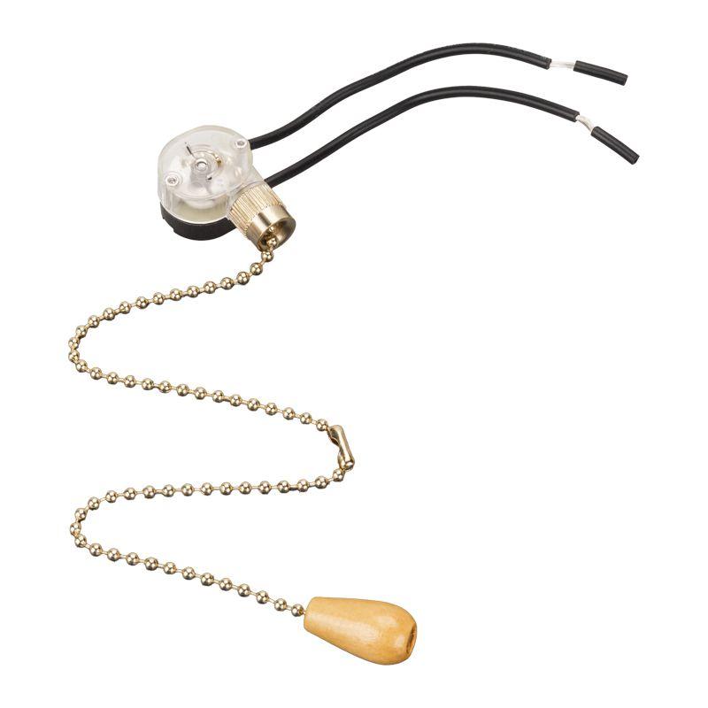 Выключатель для настенного светильника c проводом и деревянным наконечником "Gold" (инд. упак.) Rexant 32-0104-1