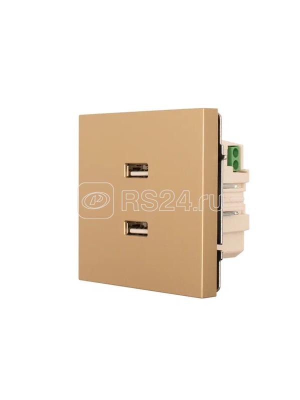 Розетка 2-мест. USB разъем СП ZIMA IP20 зол. LEZARD 704-3688-192