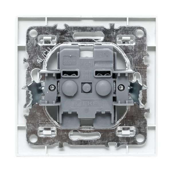 Розетка 1-м СП Минск 10А IP20 без заземл. защ. шторки бел. Basic EKF ERR10-022-100