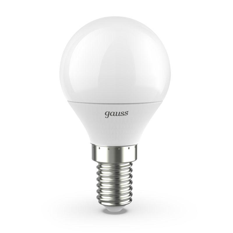 Лампа светодиодная Black 6.5Вт P45 шар 4100К нейтр. бел. E14 550лм GAUSS 105101207