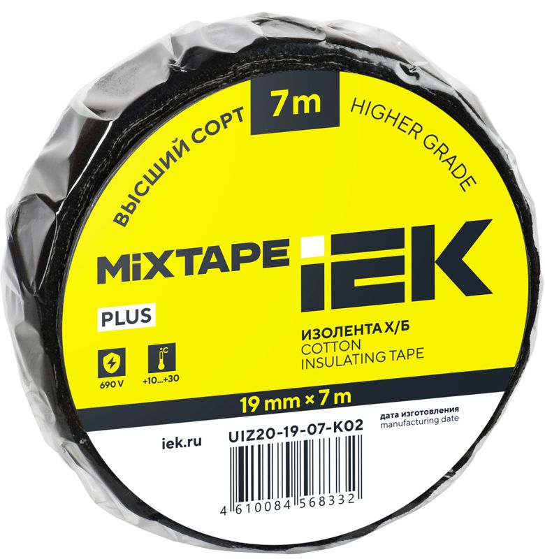 Изолента Х/Б 19мм 7м MIXTAPE 5 IEK UIZ20-19-07-K02