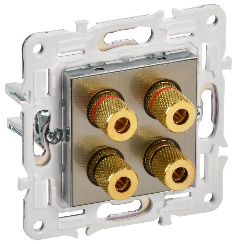 Аудиорозетка 4-м SKANDY SK-A01N никель IEK SK-S40-K50