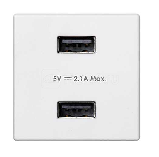 Устройство зарядное 2хUSB К45 5 В 2.1А бел. Simon Connect K126E-9