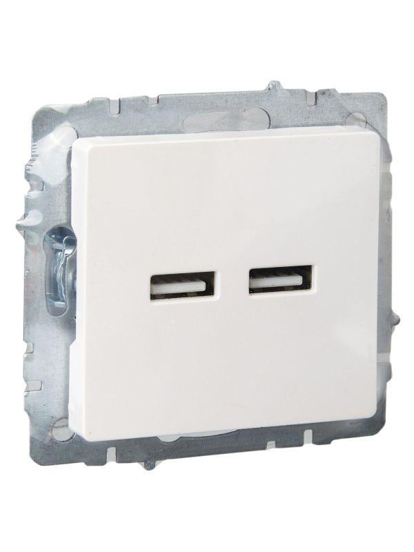 Розетка BRITE USB A+A 3.1А РЮ10-1-БрЖ механизм жемчуж. IEK BR-U21-D31-K36