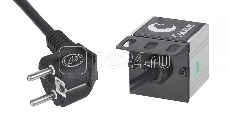 Блок евророзеток PDU-6P-F-2EU для 19дюйм шкафов горизонт. 6 розеток фильтр 16А выкл. шнур 2м алюм. корпус немецкий стандарт Cabeus 7296c