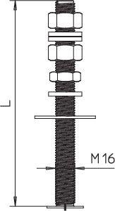 Штанга резьбовая М16 L340 для треножных штативов isFang сталь нерж. OBO 5408972