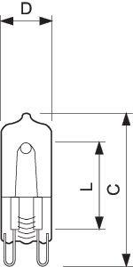 Лампа галогенная EcoHalo MV CLICK 42Вт капсула G9 2800К 230В 1CT PHILIPS 925640844205