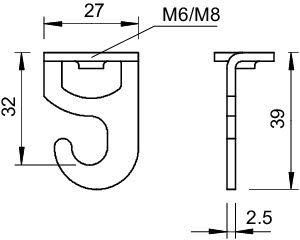 Крюк потолочный 2989 M6 G (уп.50шт) OBO 3460762