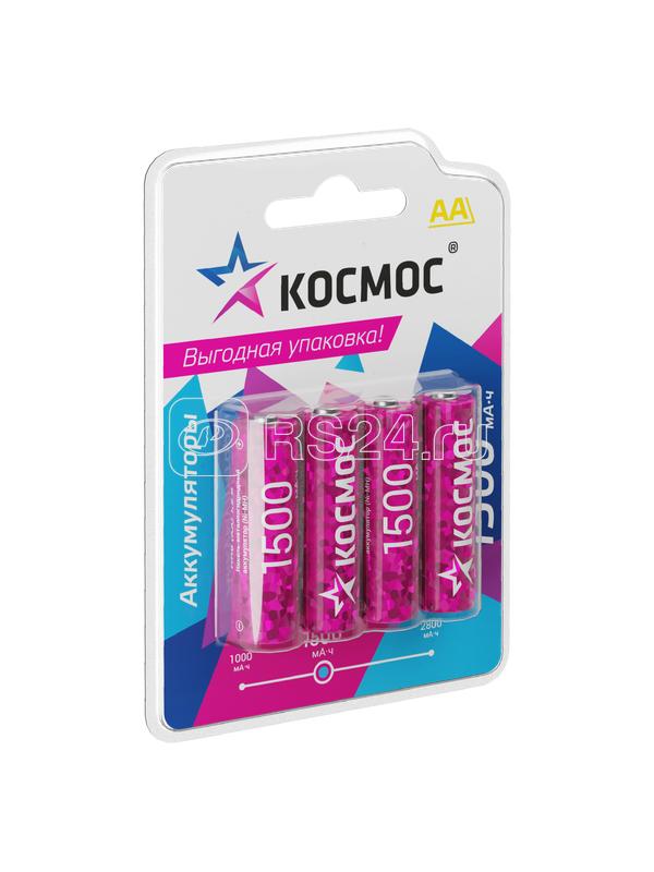 Аккумулятор AA/R6 1500мА.ч NI-MN BP-4 (блист.4шт) КОСМОС KOCR6NIMH1500mAh4BL Аккумулятор AA/R6 1500мА.ч NI-MN BP-4 (блист.4шт) КОСМОС KOCR6NIMH1500mAh4BL