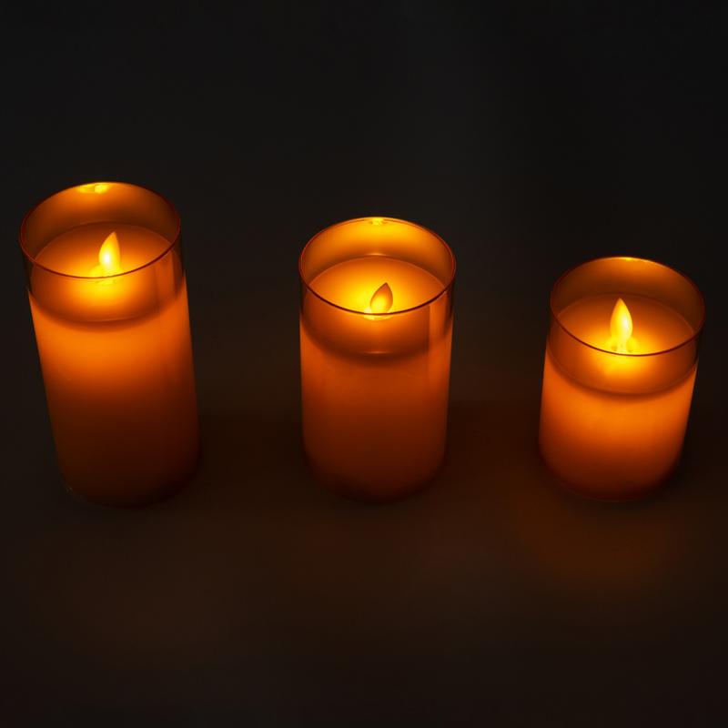 Свеча декоративная CL7-SET3-gd с пультом 3хAAA для каждой свечи (не в компл.) зол. (уп.3шт) ФАZА 5018822