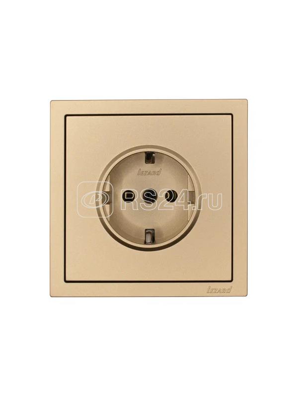 Розетка 1-мест. с/з ПБТ СП ZIMA IP20 10А безвинт. зажим зол. LEZARD 704-3688-122BQC