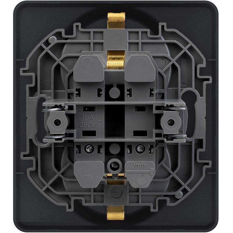 Розетка Inspiria 16А 250В 2х2P+E немецк. стандарт антрацит IEK 673753