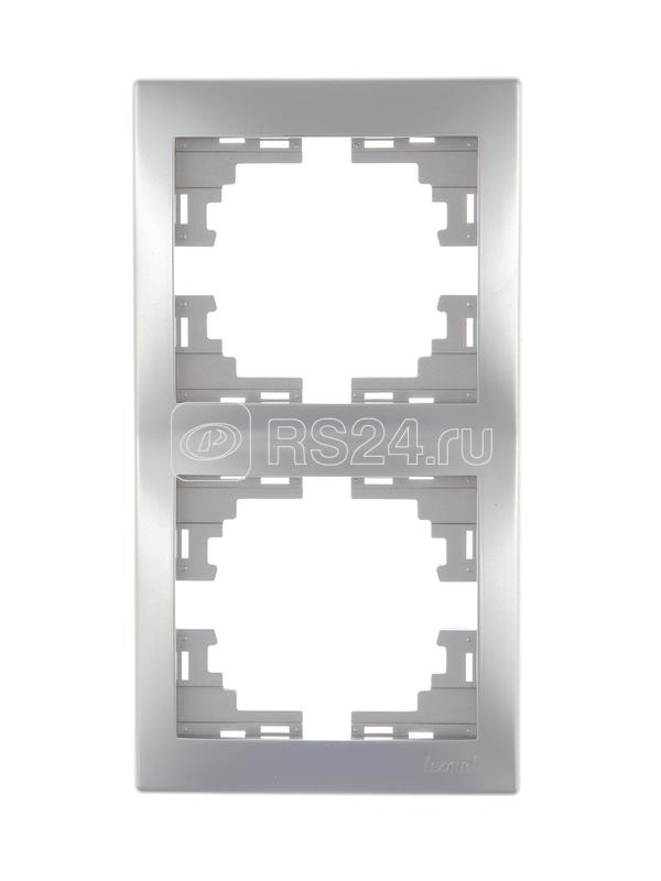 Рамка 2-м Mira вертикал. сер. метал. LEZARD 701-1000-152