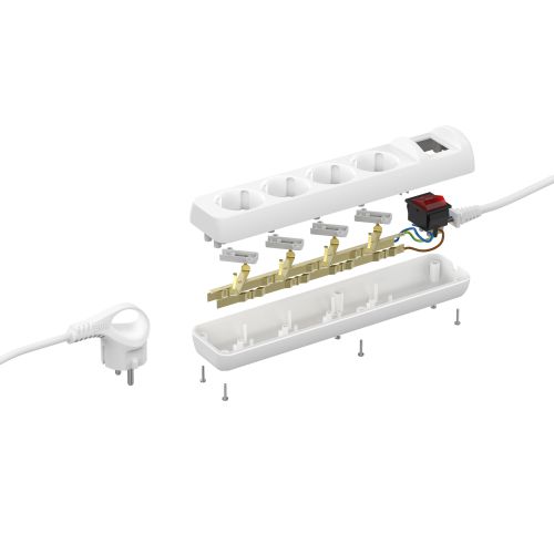 Удлинитель 4х5м с заземл. 16А IP20 U-4es-5m-3х1 ПВС 3х1 с выкл. Эра Б0028380