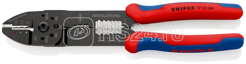 Пресс-клещи для резки и зачистки кабеля 3 гнезда Knipex KN-9722240SB