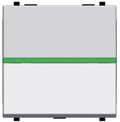 Механизм 1-кл. кнопки с клавишей с контрольной подсветкой 2мод. Zenit серебристый ABB 2CLA220450N1301