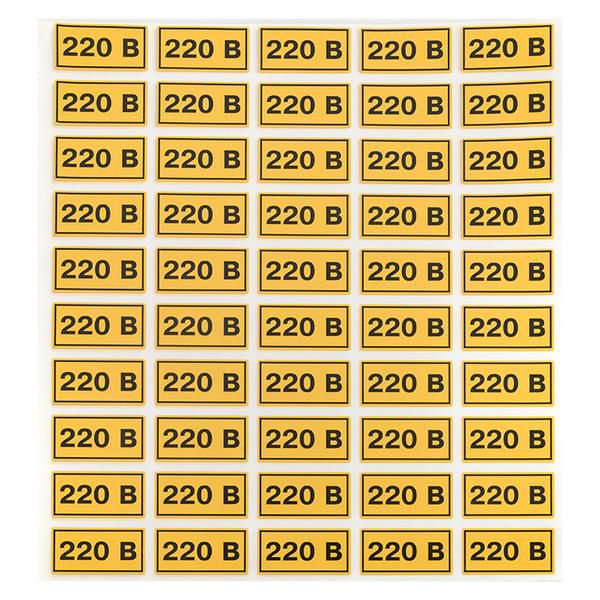 Наклейка "220В" 20х40мм PROxima EKF an-2-18
