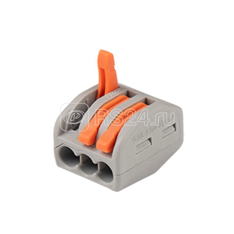 Клемма монтажная рычажного соединения PTC-3P 222-413 BL/10 450В 32А 0.08-2.5(4.0)кв.мм Jazzway 5050730