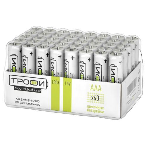Элемент питания алкалиновый AAA/LR03 LR03-40 bulk Eco (уп.40шт) Трофи Б0027812