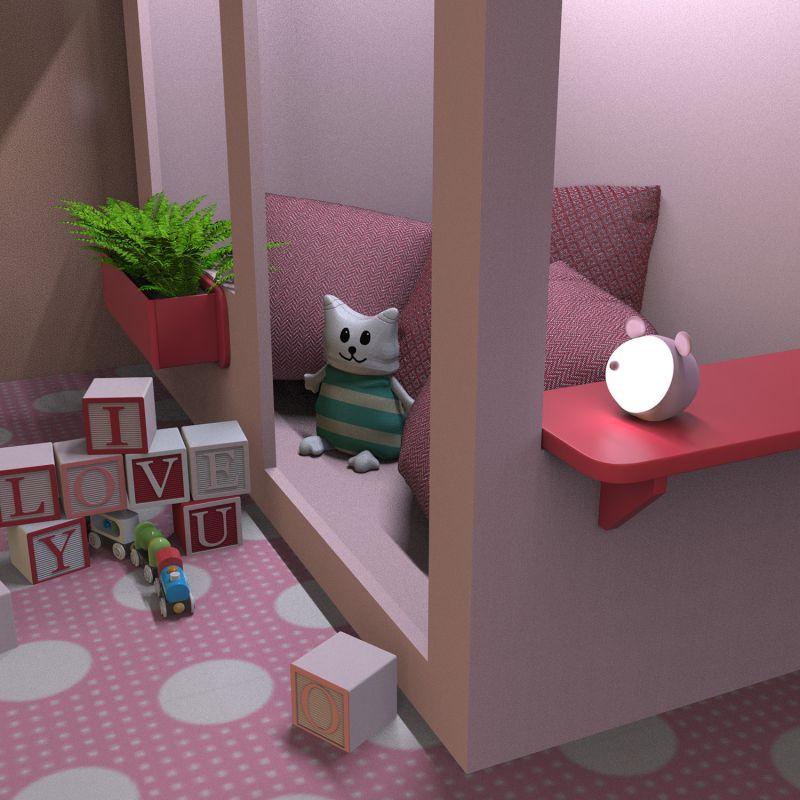 Светильник настольный Qplus 5Вт 2700-6000К 200лм 5В аккум. Li-ion 1200мА.ч диммир. ночник роз. GAUSS NN7024