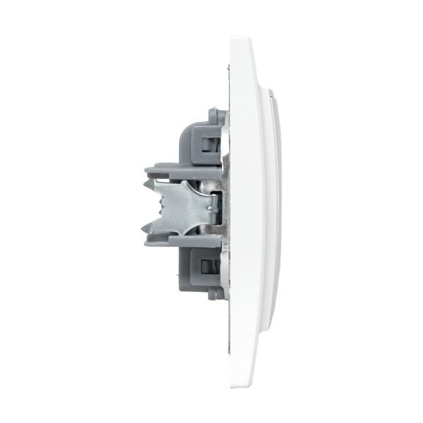 Розетка 1-м СП Минск 10А IP20 без заземл. защ. шторки бел. Basic EKF ERR10-022-100