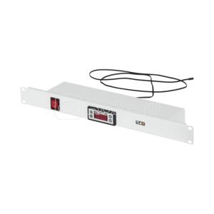 Панель с терморегулятором и датчиком 19дюйм 1U Г90мм без шнура питания сер. TLK TLK-TERM-GY