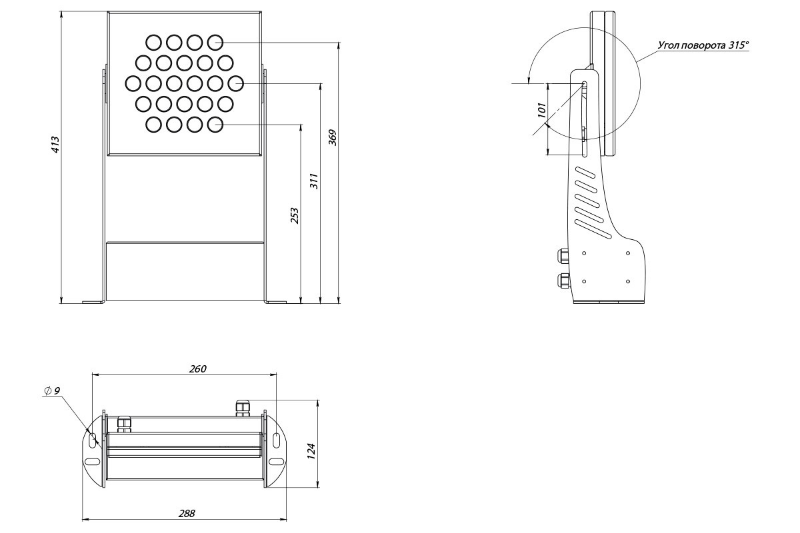 Прожектор LE-СБУ-48-050-3116-67RGBW LED-effect 3116