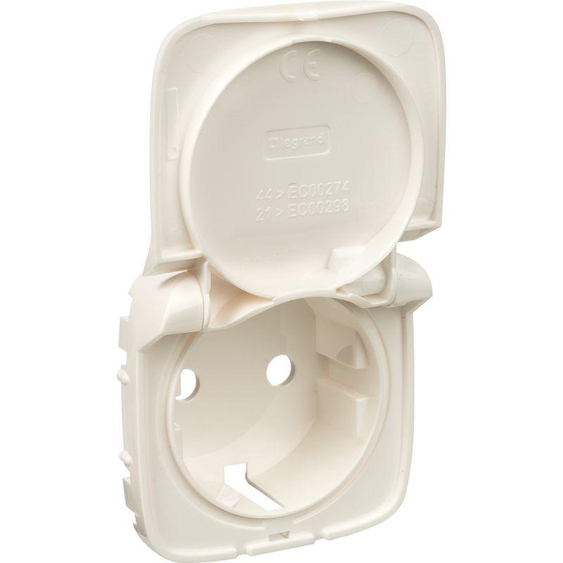 Панель лицевая Valena Allure для розетки 2К+З с крышкой бел. Leg 754845