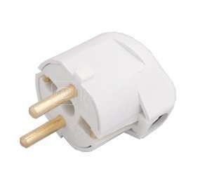 Вилка штепсельная угловая 16А с заземл. бел. Bylectrica В16-242