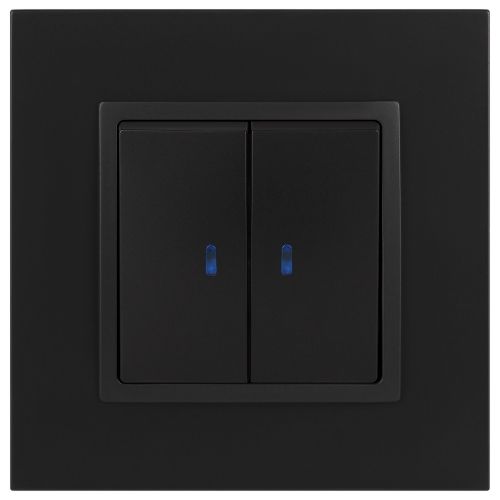 Выключатель 2-кл. СП Elegance 14-1105-05 10А IP20 250В 10AX с подсветкой механизм антрацит Эра Б0034241